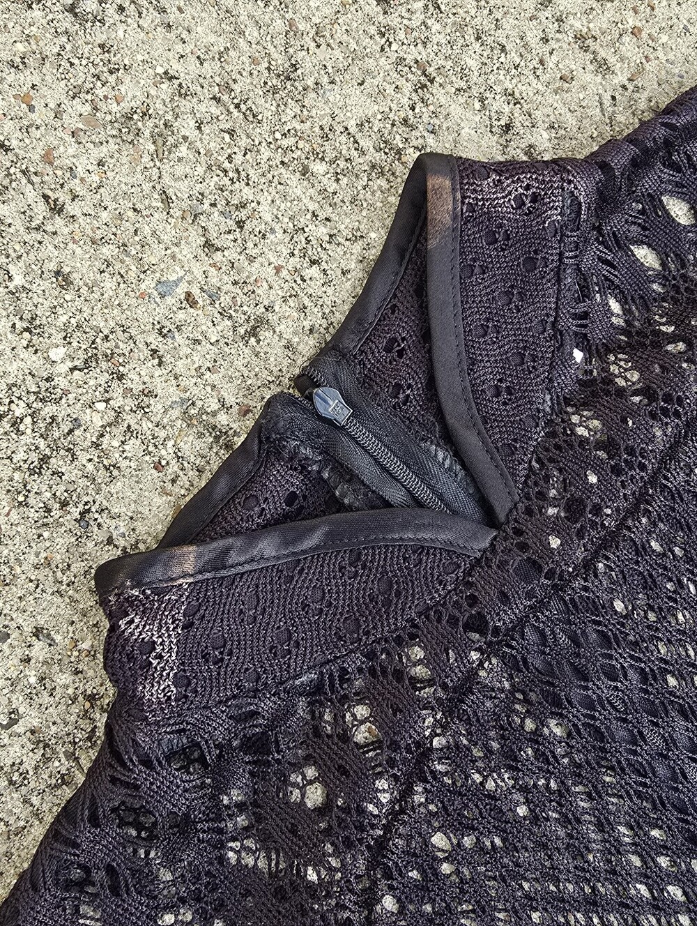 VTG 90s/Y2K Mica Mini Knit Grunge Gothic Net Dress Women’s Sz 4 - Picture 2 of 3